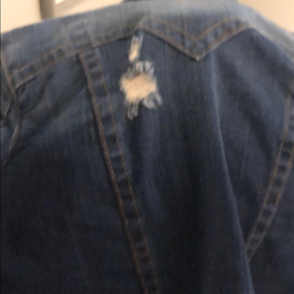 True Religion distressed Jean jacket w innerhoodie - Picture 11 of 14